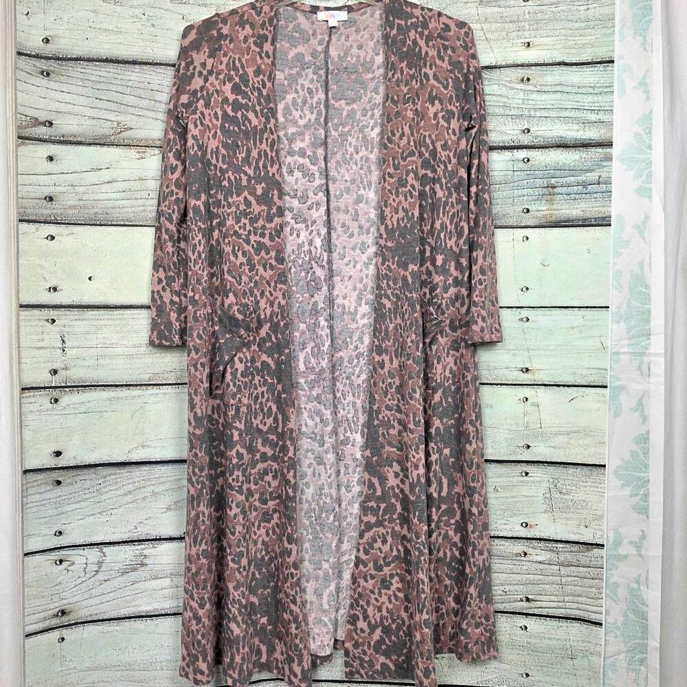 LuLaRoe Leopard Print Long Duster Cardigan Women’s S
